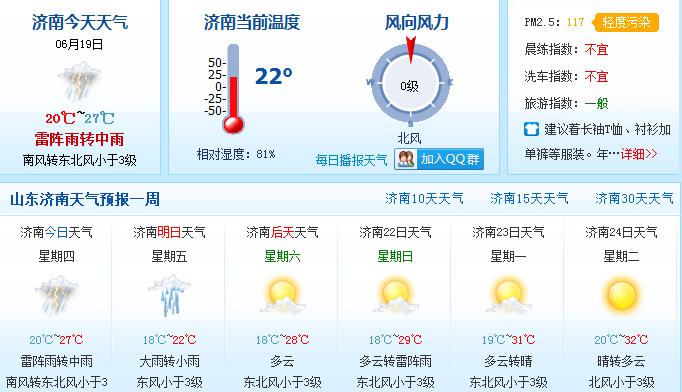 济南最新天气预报更新